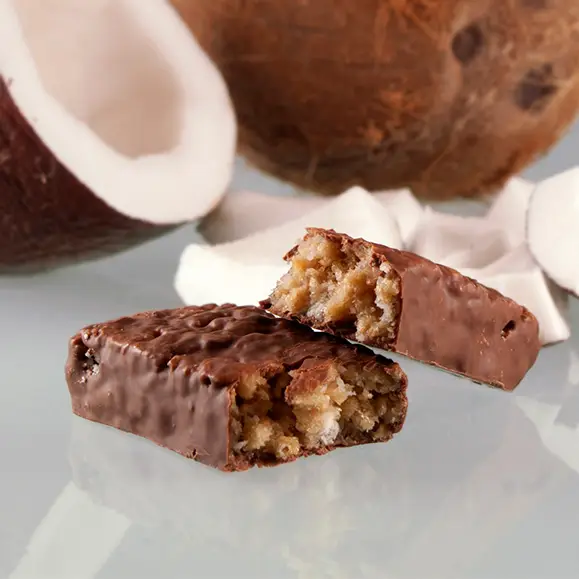 Der Protedi Kokosnussriegel liefert hochwertiges Protein und überzeugt mit intensivem Kokosnussgeschmack. Ideale Fitness-Snack.