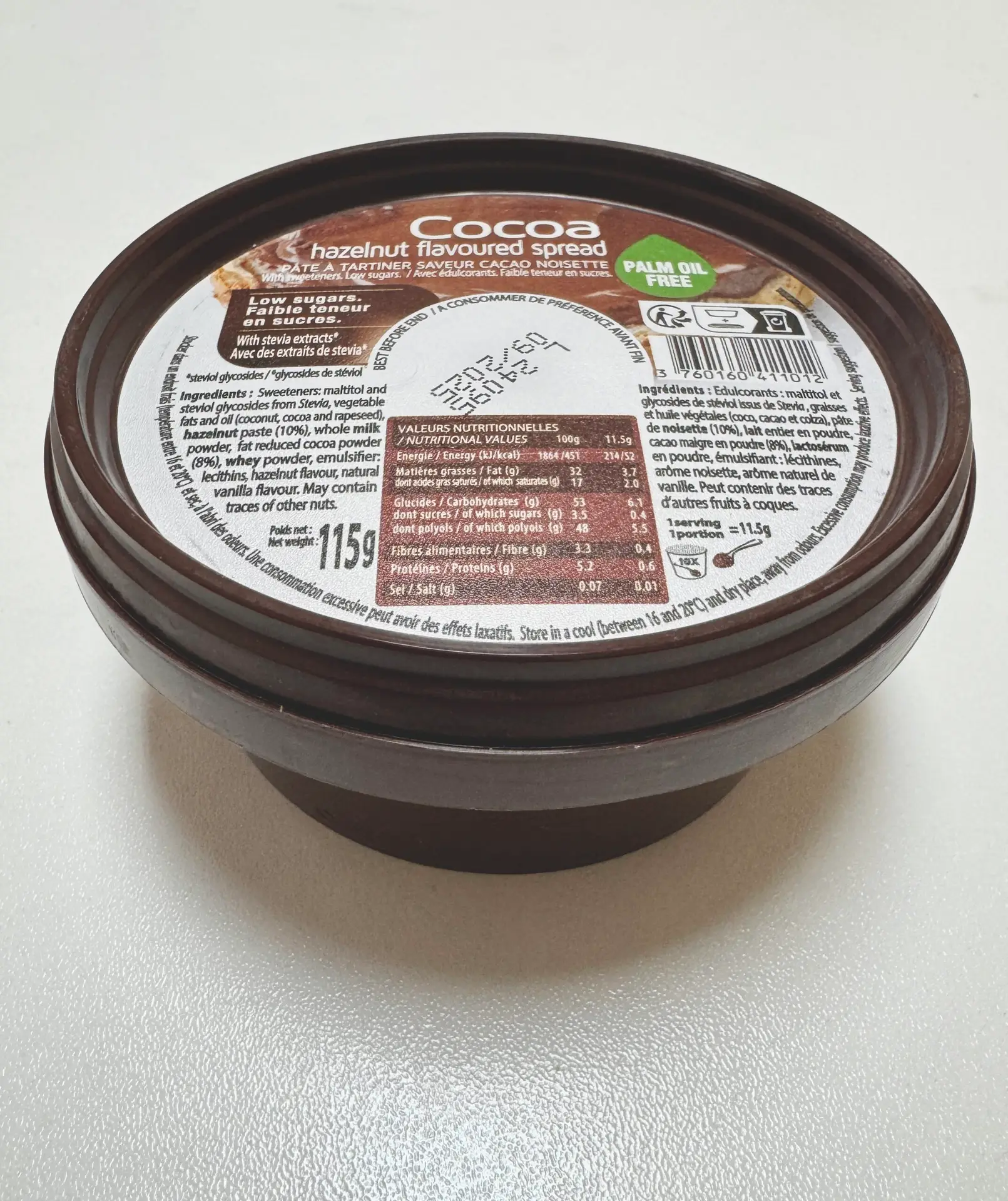 Genieße den vollen Geschmack mit der Kakao-Haselnusscreme: ohne Zuckerzusatz, palmölfrei und glutenfrei. Perfekt für eine bewusste Ernährung.