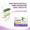 Drei Bestandteile. Drei Schichten. Eine Tablette. Tribiotic Dreischichttablette mit FOS, Calciumbutyrat und Bakterienkulturen